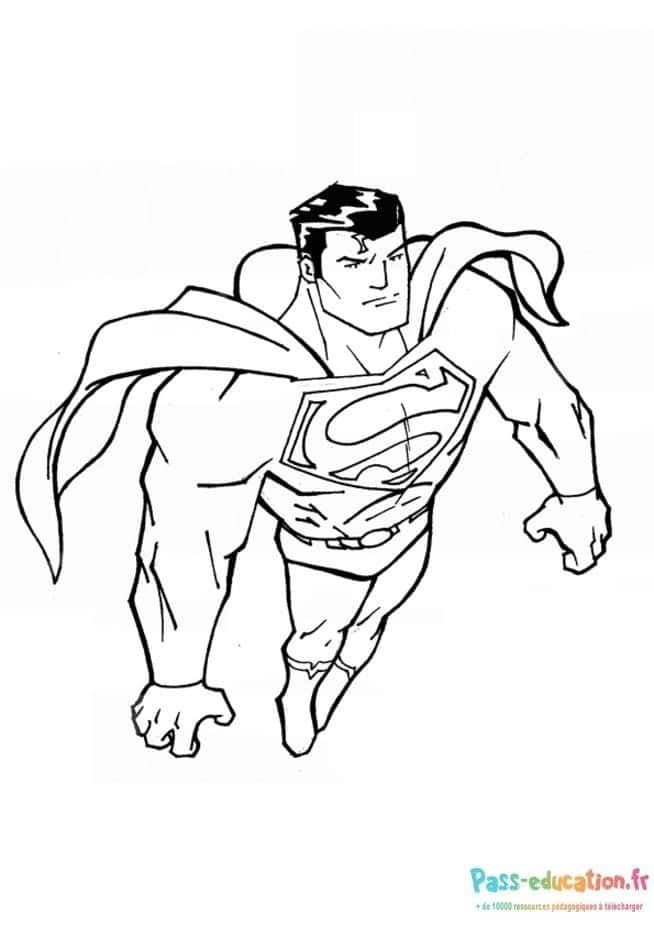 Coloriage Super-héros volant à imprimer et colorier
