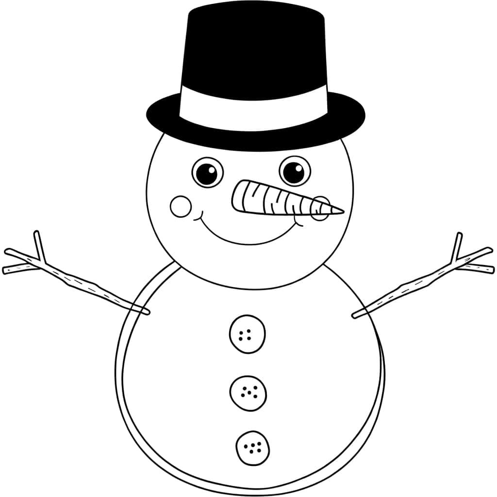 Coloriage Bonhomme de neige à imprimer et colorier
