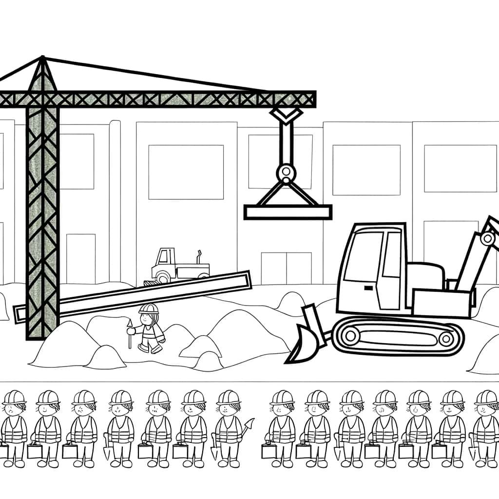 Coloriage Chantier de construction à imprimer et colorier