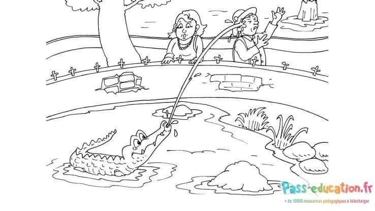 Coloriage Pêche dangereuse à imprimer et colorier