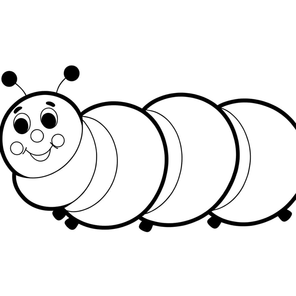 Coloriage Chenille souriante à imprimer et colorier