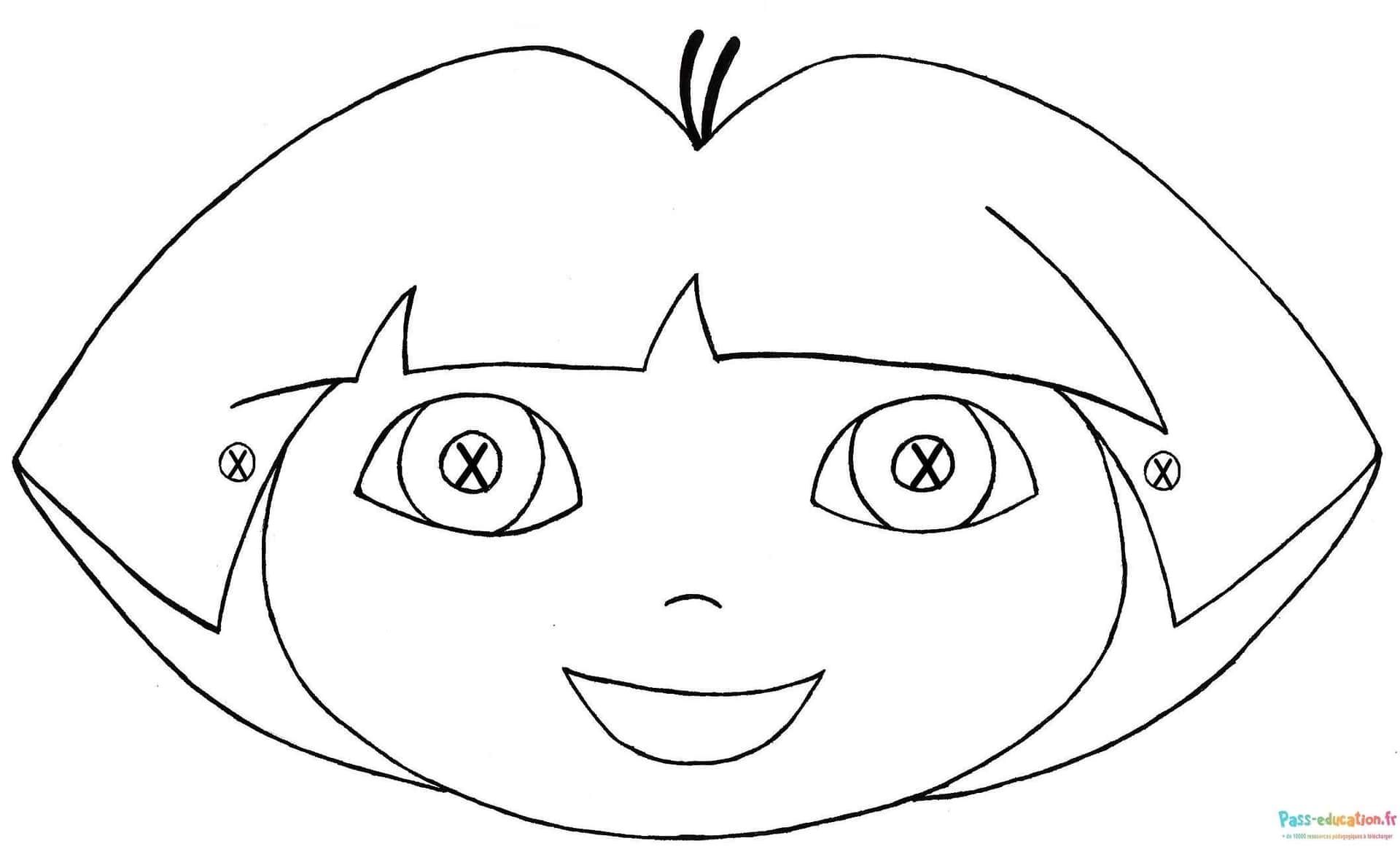 Coloriage Dora souriante à imprimer et colorier