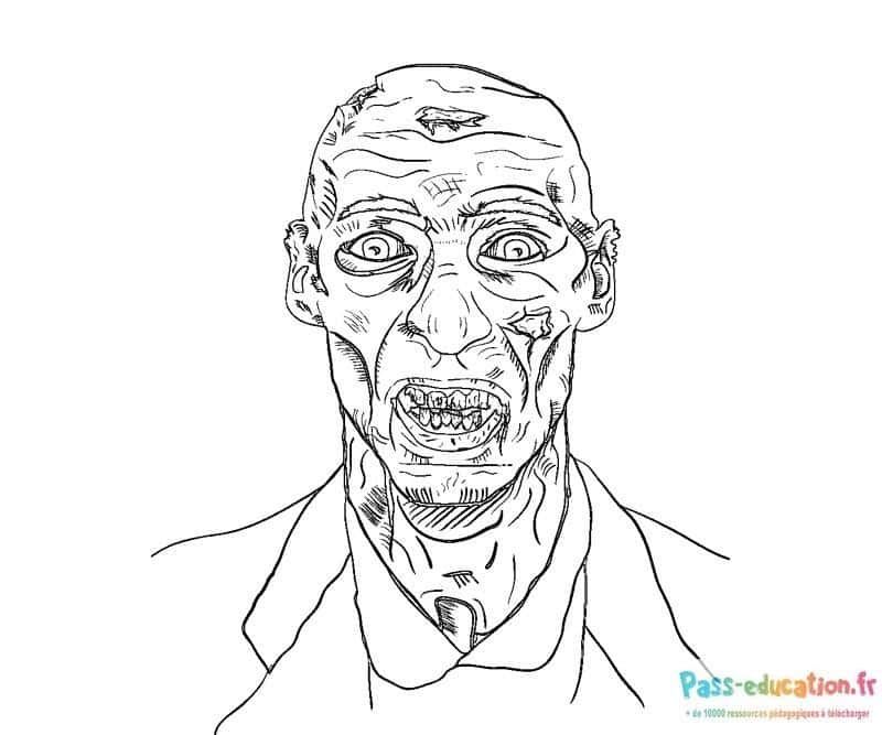 Coloriage Zombie élégant à imprimer et colorier