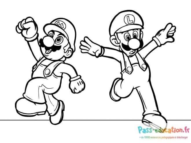 Coloriage Mario et Luigi à imprimer et colorier