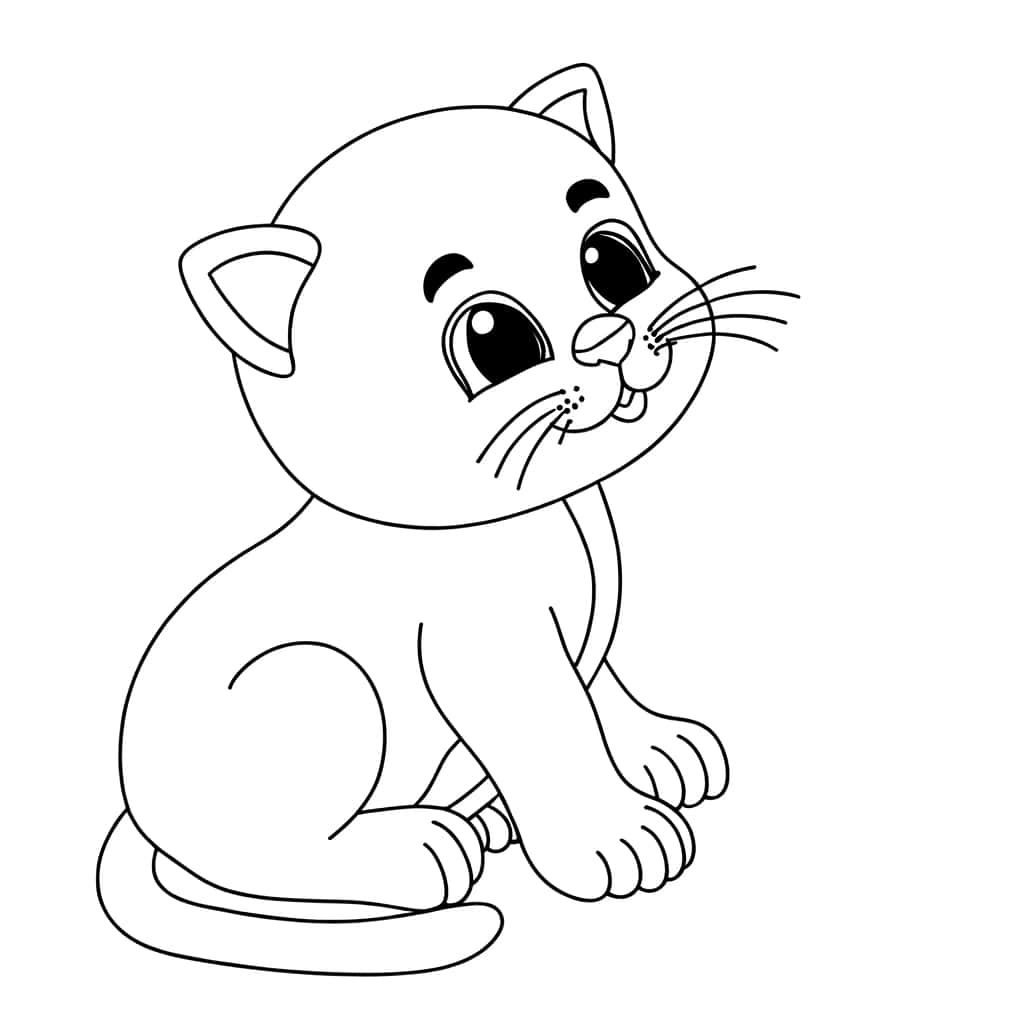 Coloriage Bébé chat mignon à imprimer et colorier