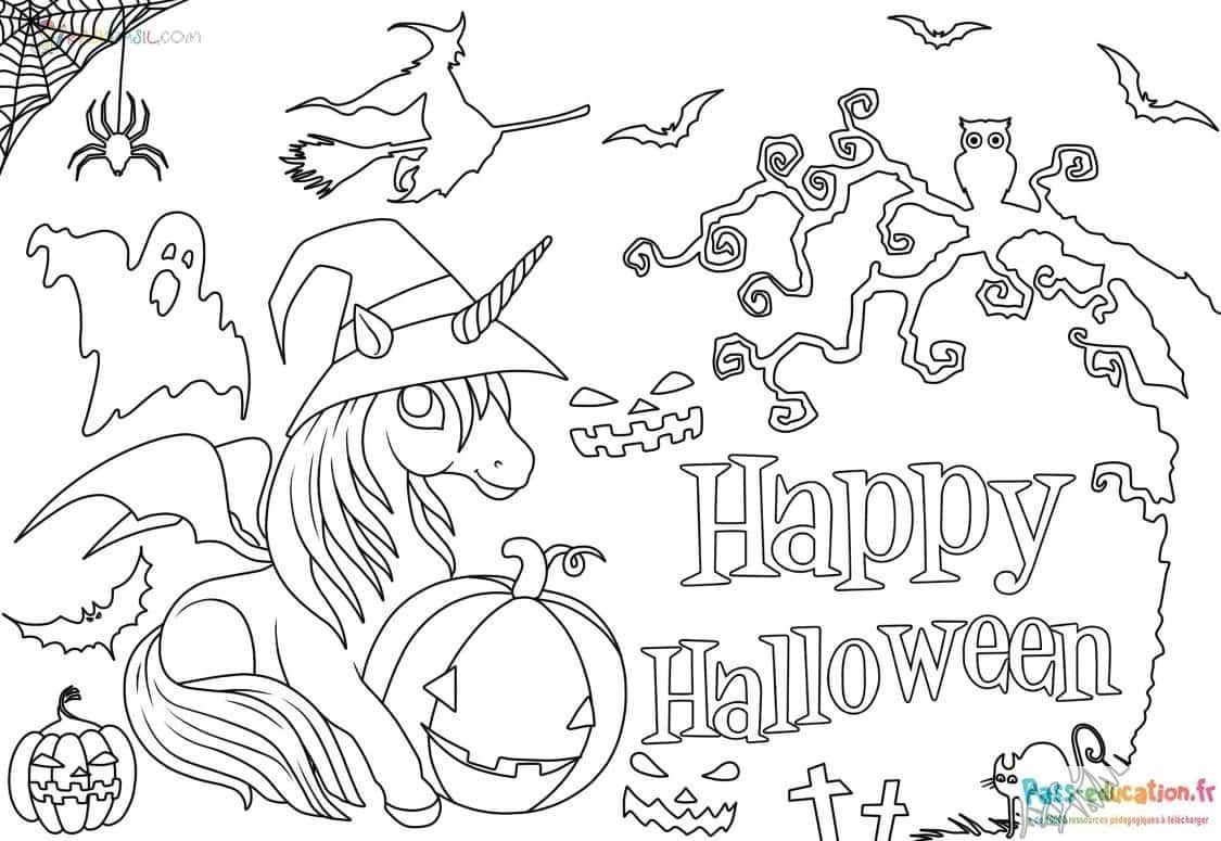 Coloriage Fête d'Halloween à imprimer et colorier