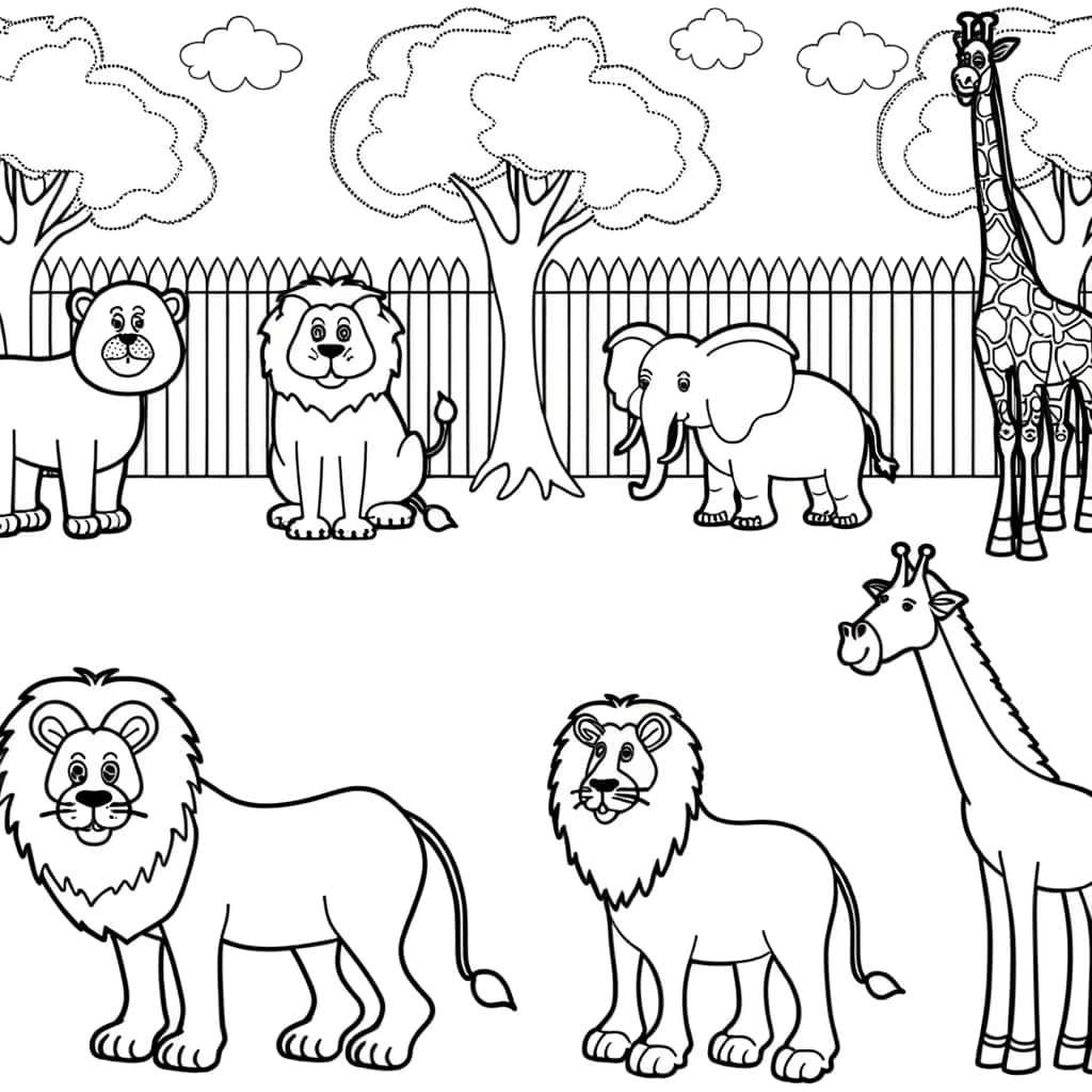 Coloriage Animaux du zoo à imprimer et colorier