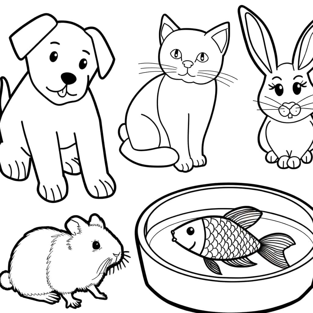 Coloriage Animaux Domestiques à imprimer et colorier