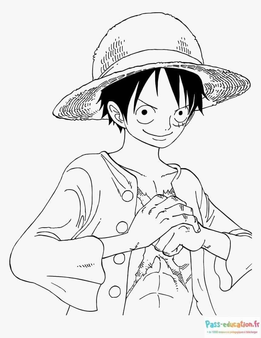 Coloriage Pirate au chapeau de paille à imprimer et colorier