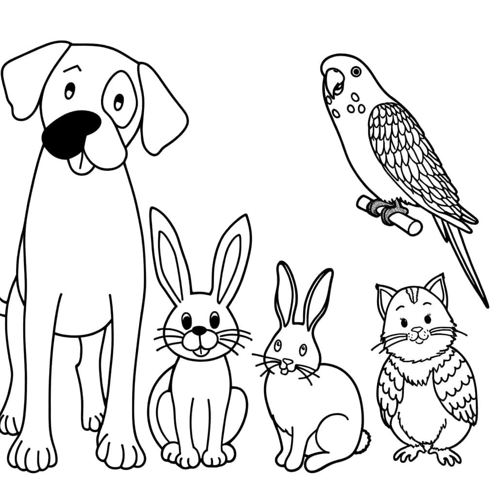 Coloriage Animaux Domestiques à imprimer et colorier