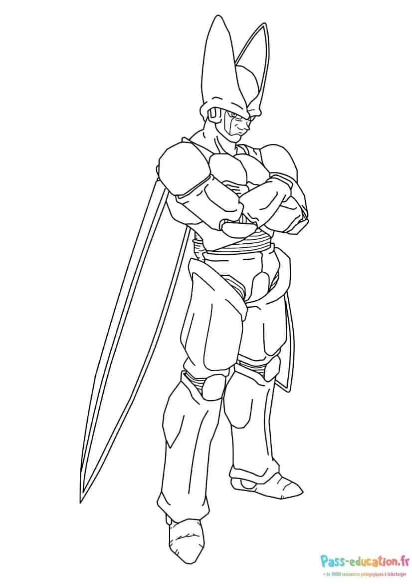 Coloriage Guerrier Saiyan à imprimer et colorier