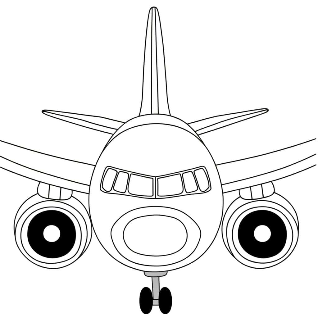 Coloriage Avion de ligne à imprimer et colorier