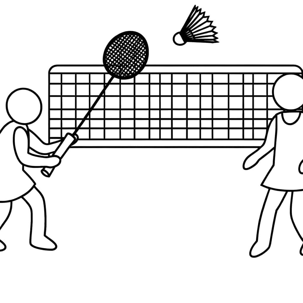 Coloriage Jeu de badminton à imprimer et colorier