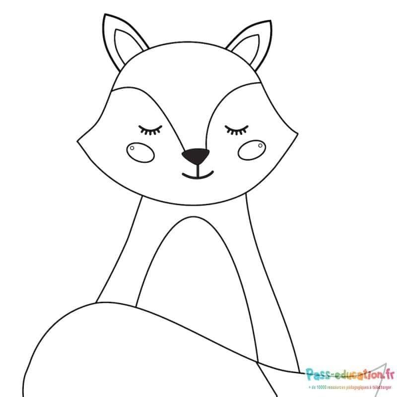 Coloriage Renard paisible à imprimer et colorier