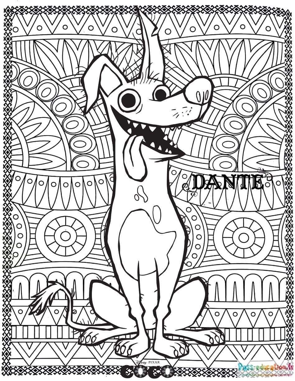 Coloriage Dante le chien à imprimer et colorier