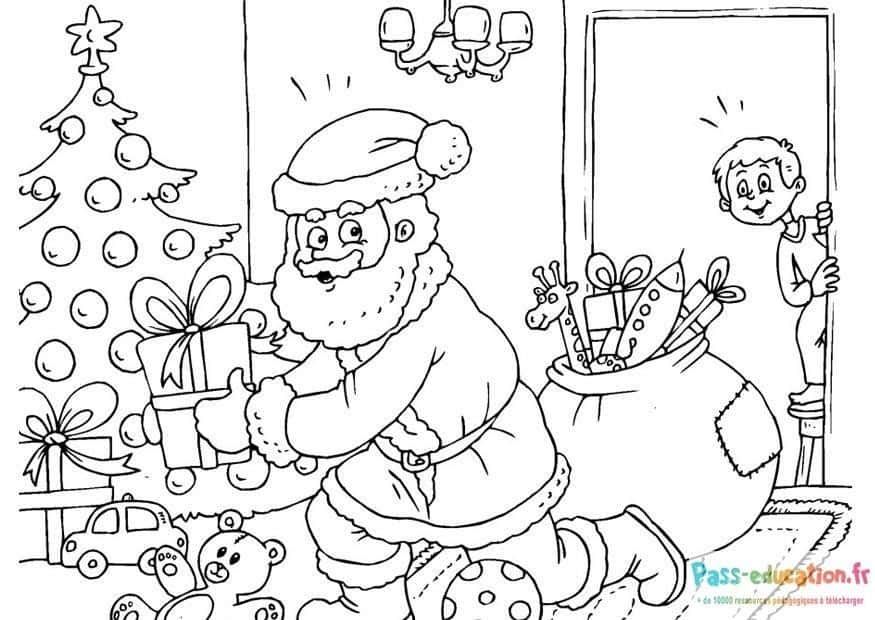 Coloriage Santa Surprise à imprimer et colorier
