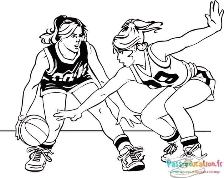 Coloriage Jeu de basketball à imprimer et colorier