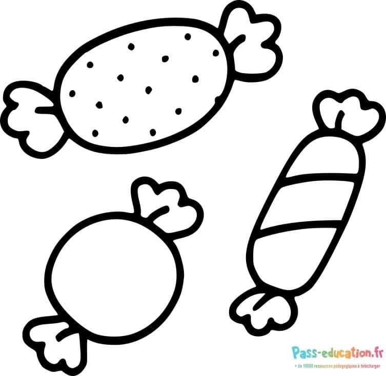 Coloriage Bonbons variés à imprimer et colorier