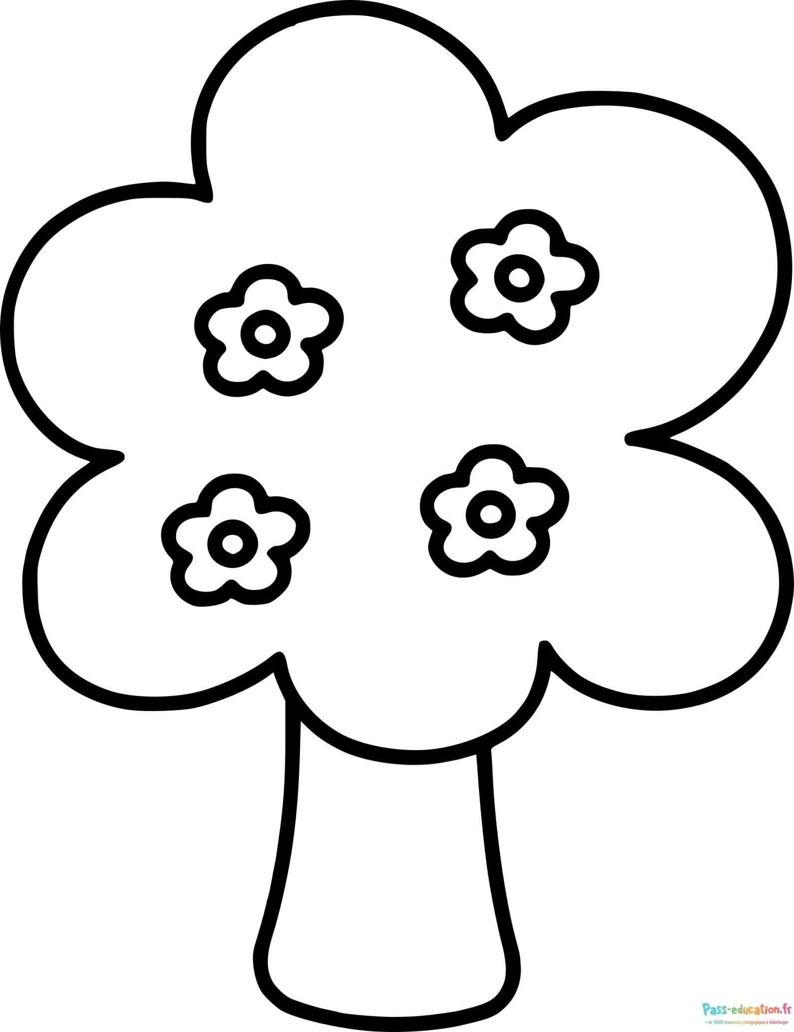 Coloriage Arbre fleuri à imprimer et colorier