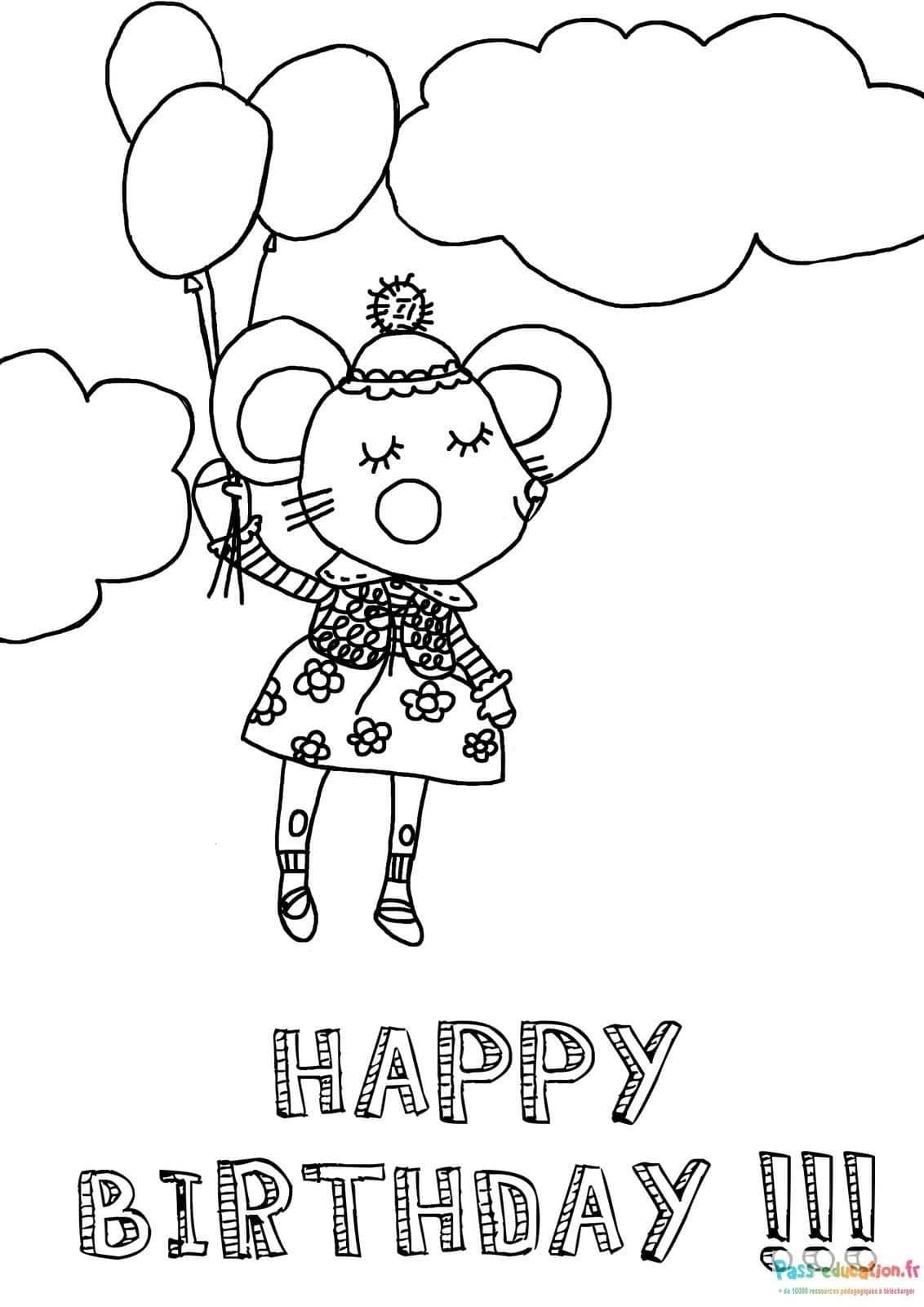 Coloriage Anniversaire festif à imprimer et colorier