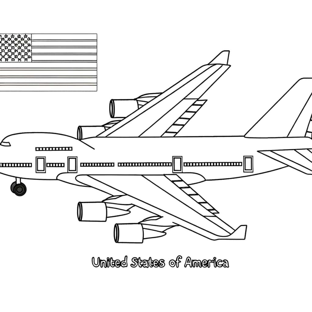 Coloriage Air Force One à imprimer et colorier