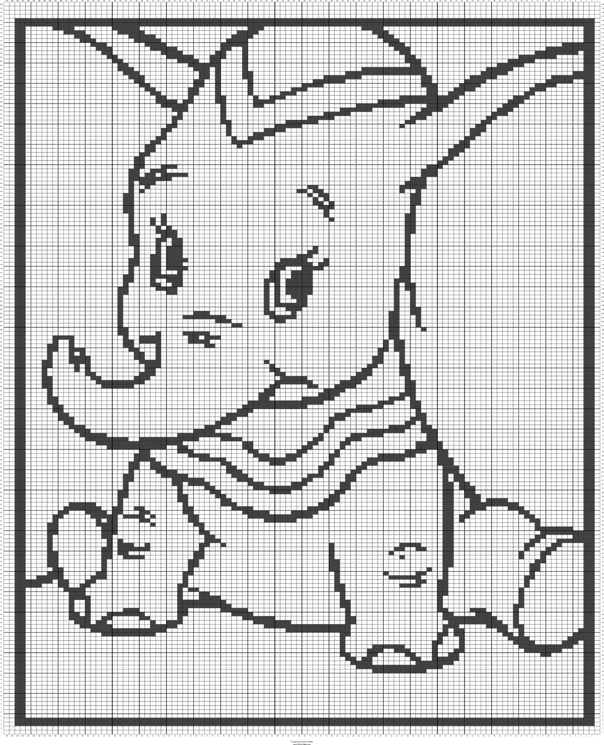 Coloriage Dumbo pixelisé à imprimer et colorier