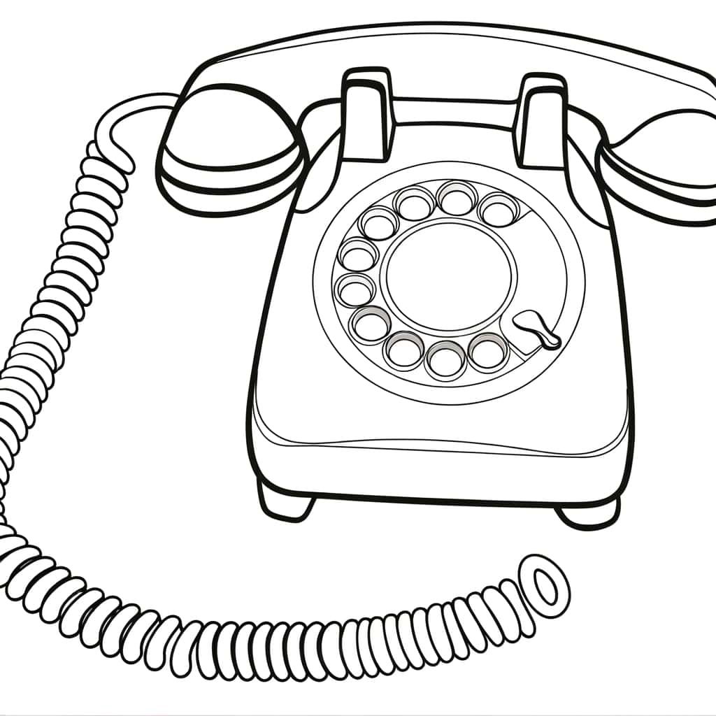 Coloriage Téléphone à cadran à imprimer et colorier