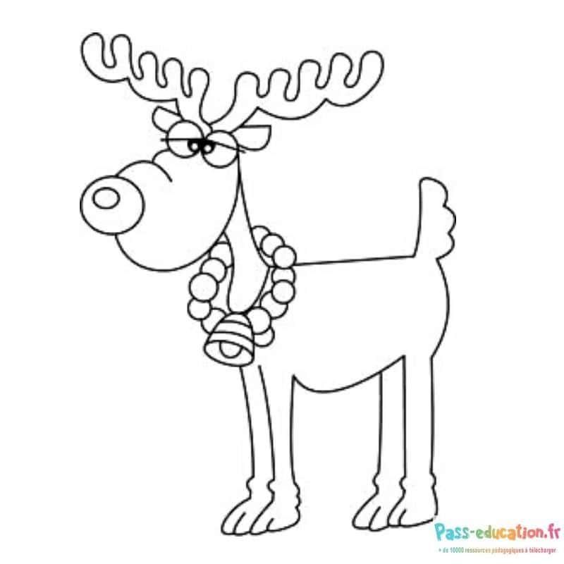 Coloriage Renne rigolo à imprimer et colorier