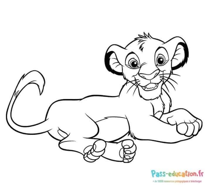 Coloriage Petit lion joueur à imprimer et colorier