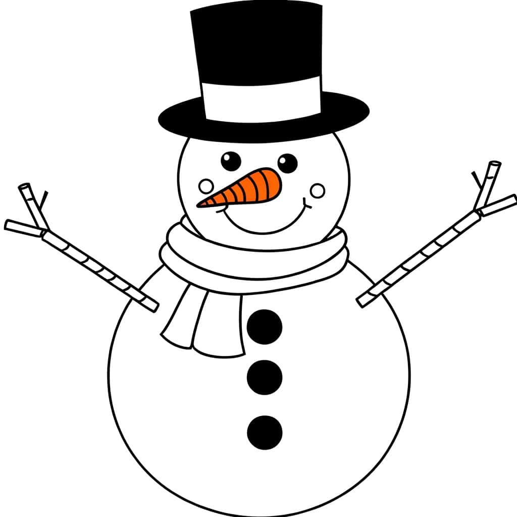 Coloriage Bonhomme de neige à imprimer et colorier