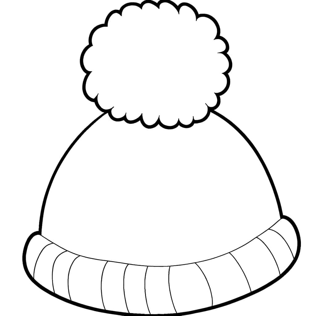 Coloriage Bonnet à pompon à imprimer et colorier