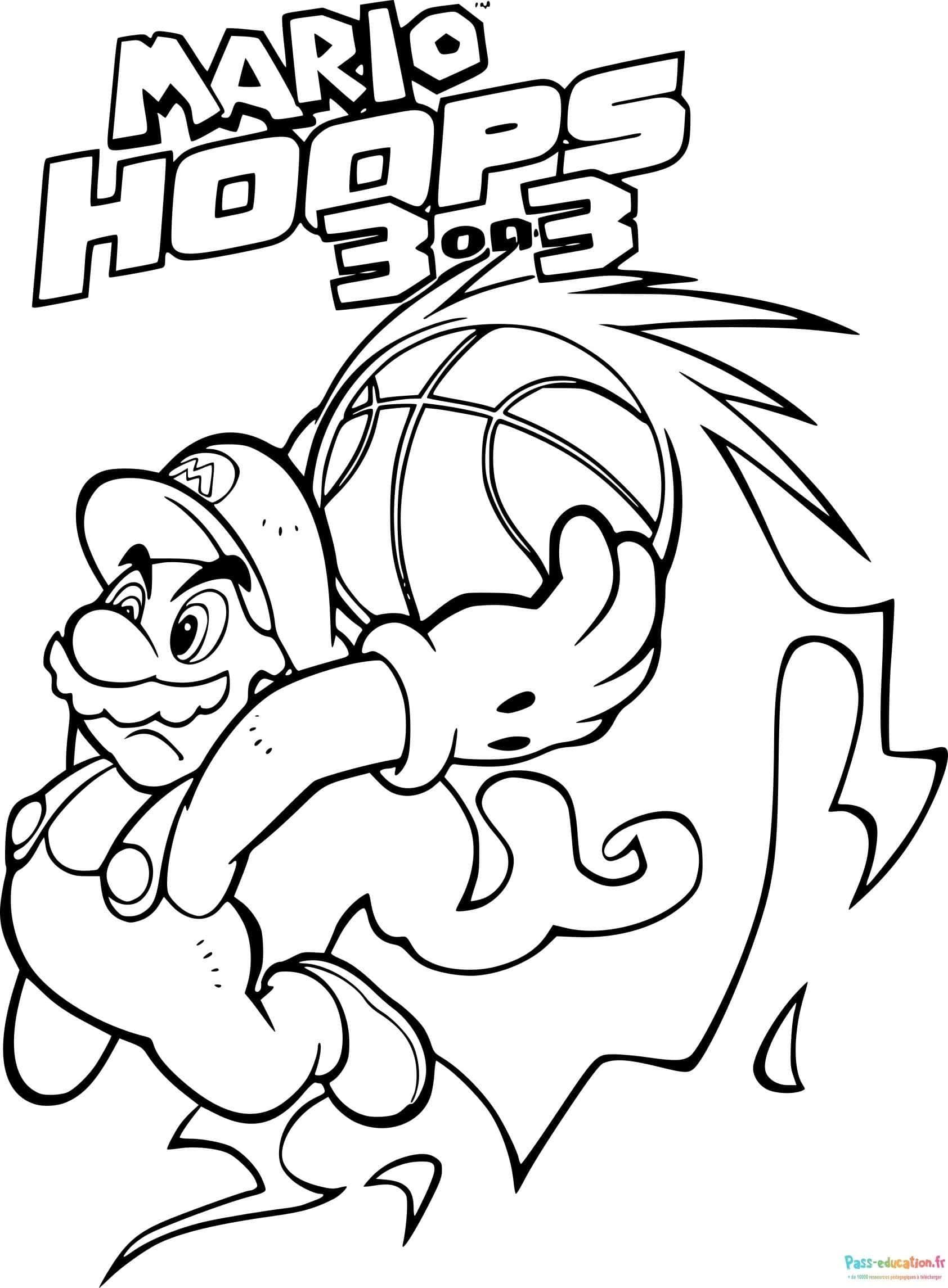 Coloriage Mario basketteur à imprimer et colorier