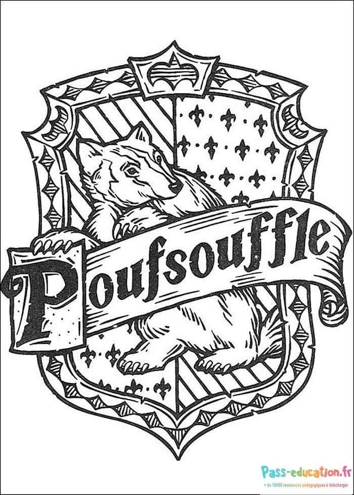 Coloriage Blason Poufsouffle à imprimer et colorier