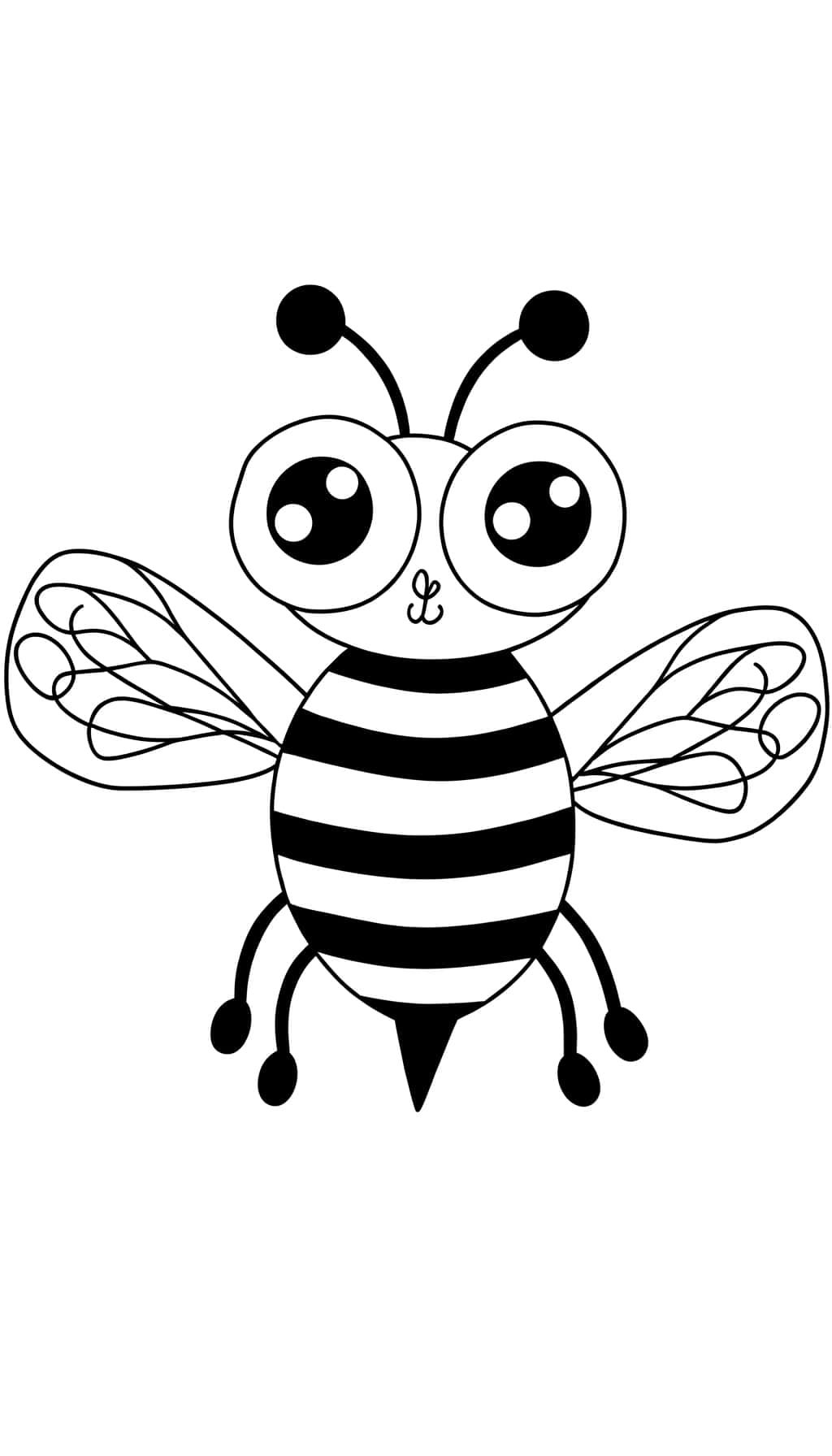 Coloriage Abeille amicale à imprimer et colorier