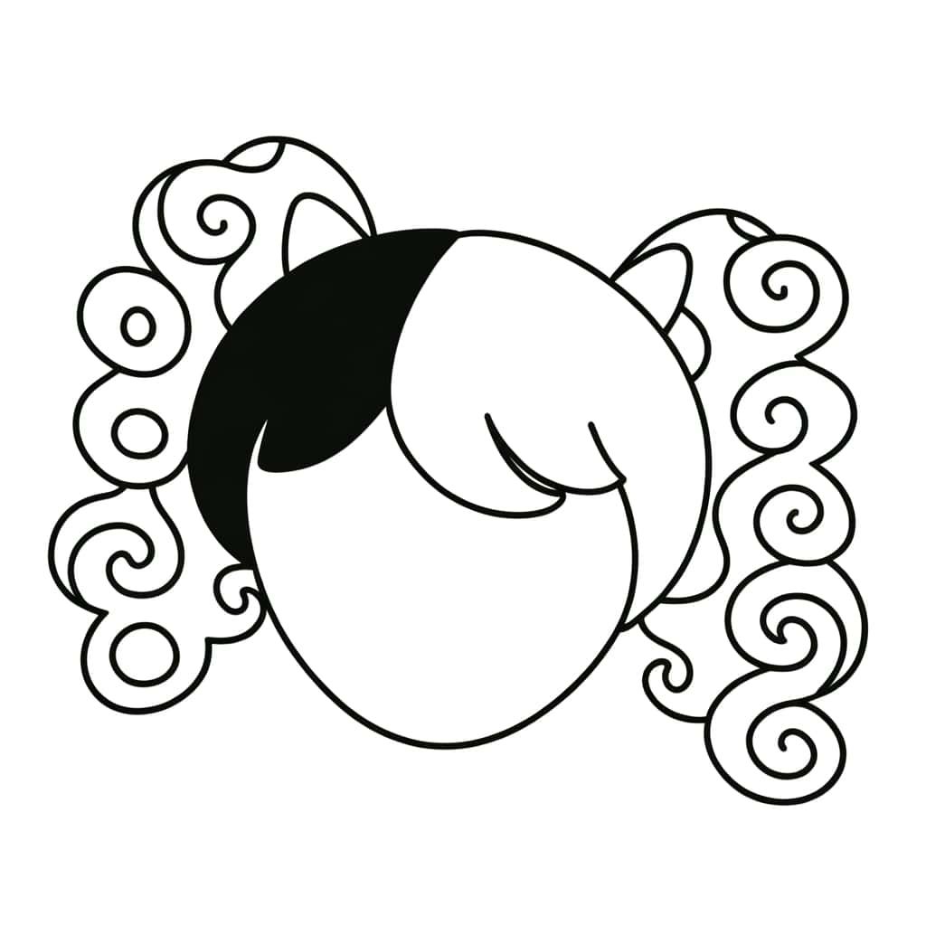 Coloriage Cheveux bouclés à imprimer et colorier