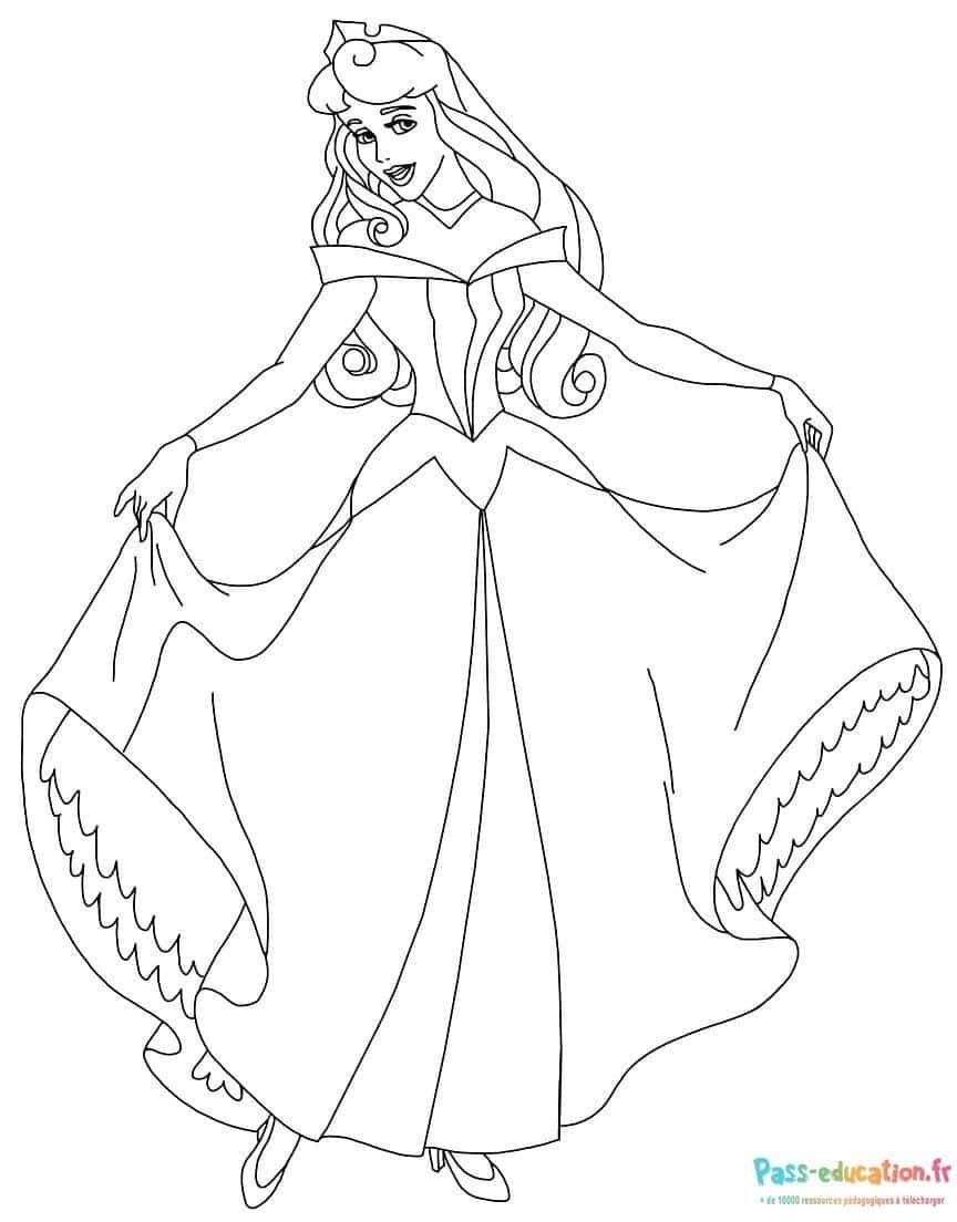 Coloriage Robe de princesse à imprimer et colorier