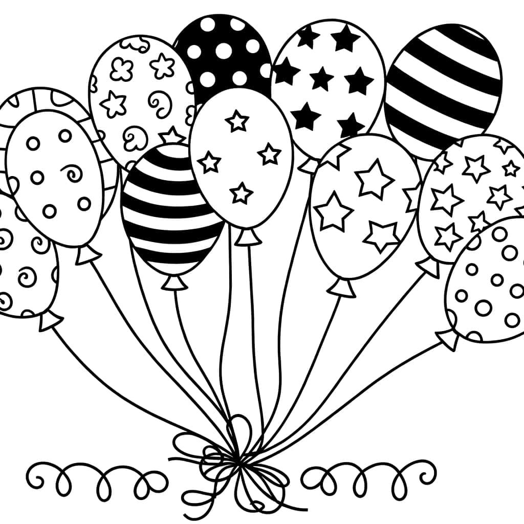 Coloriage Fête de ballons à imprimer et colorier