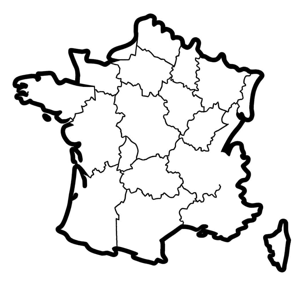 Coloriage Carte de France à imprimer et colorier