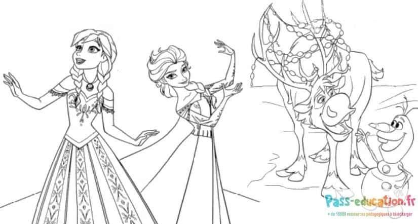 Coloriage Anna et ses amis à imprimer et colorier