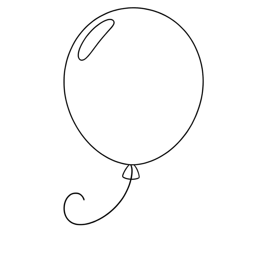 Coloriage Ballon simple à imprimer et colorier
