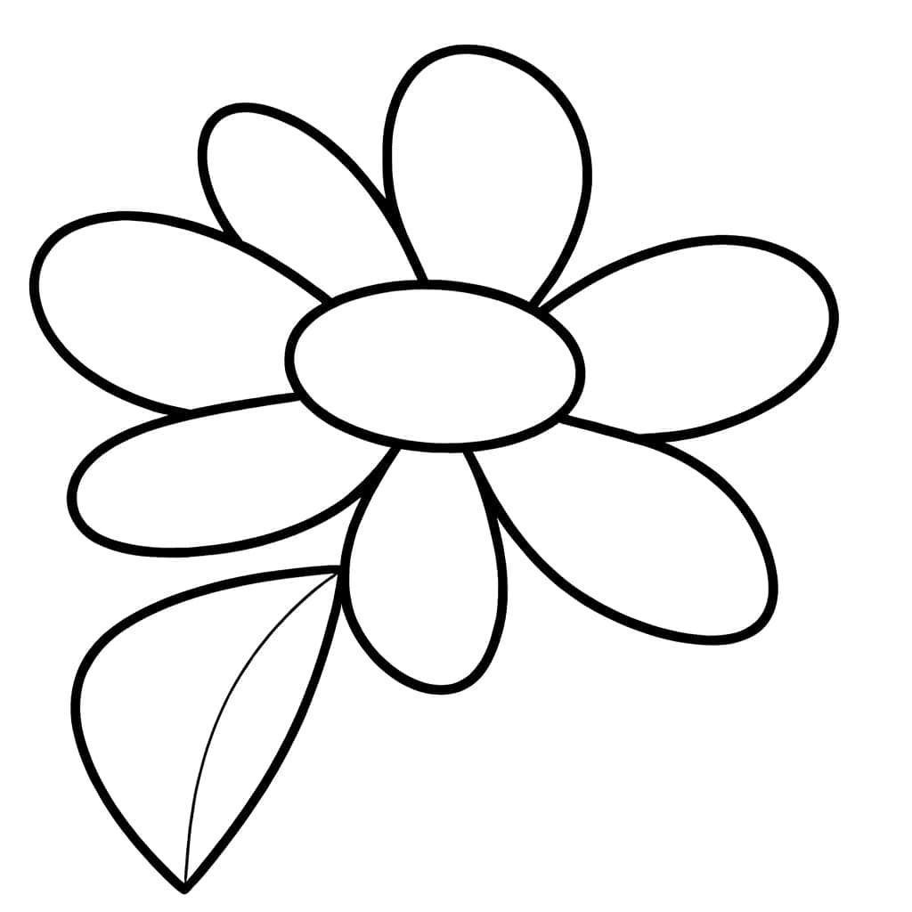 Coloriage Fleur simple à imprimer et colorier