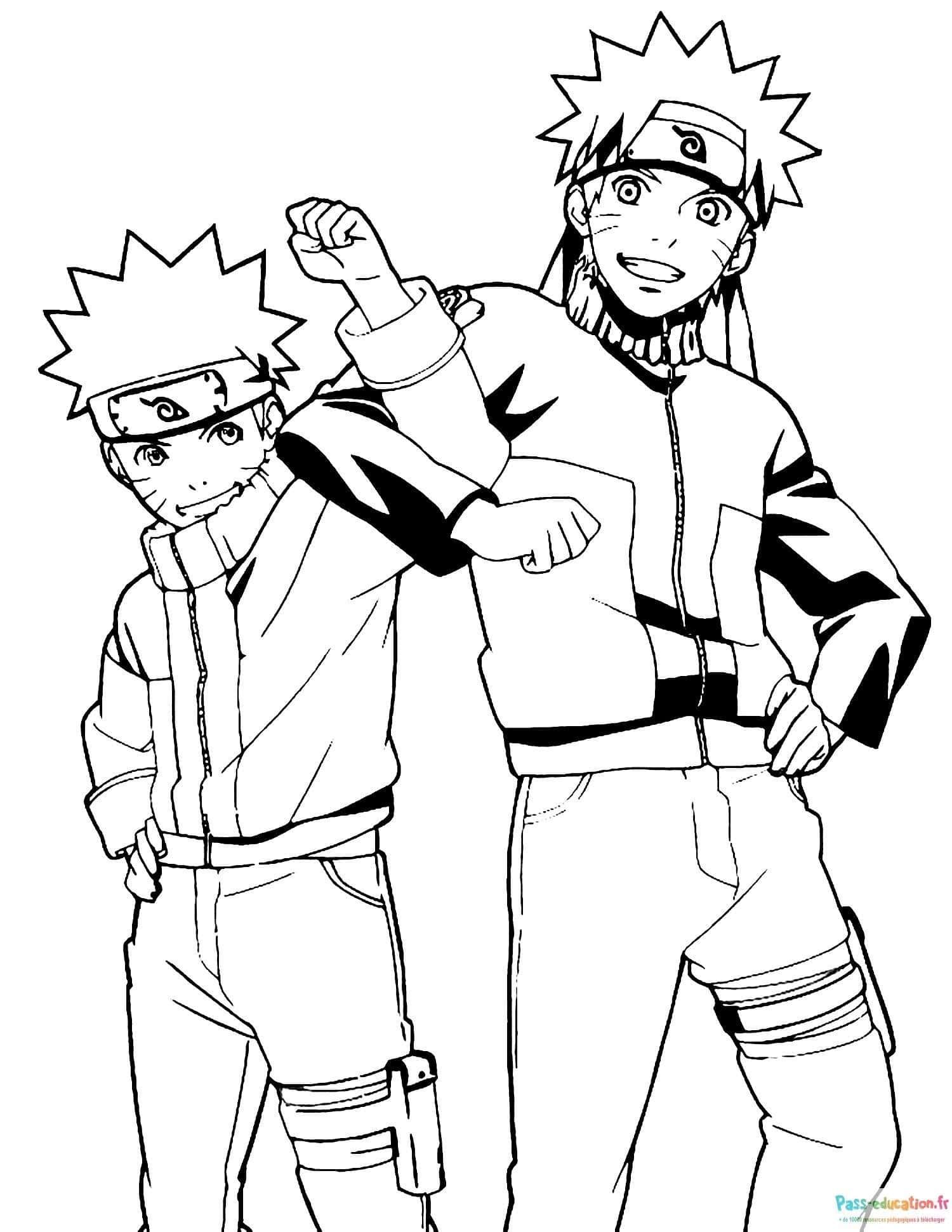Coloriage Naruto et ami à imprimer et colorier