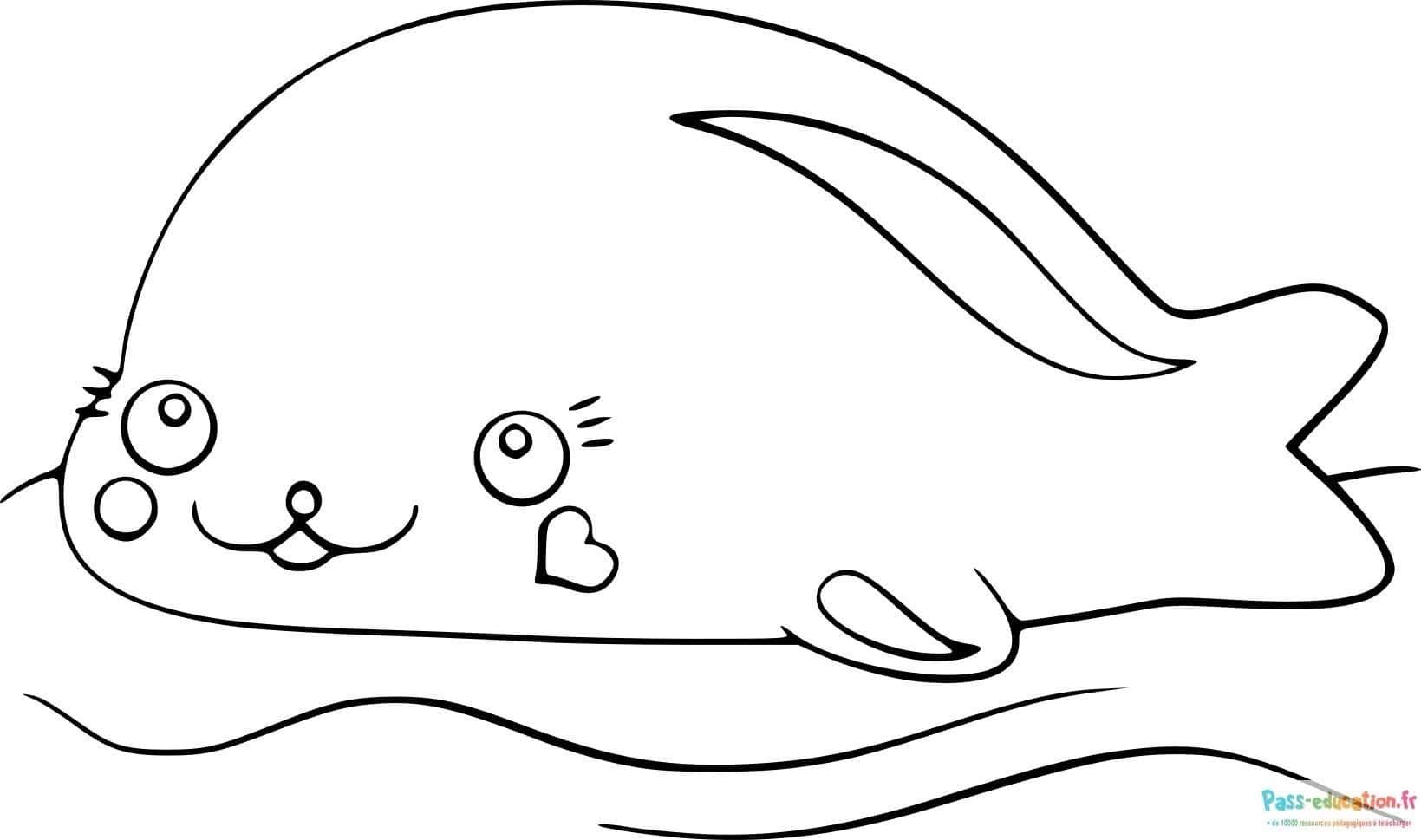 Coloriage Baleine souriante à imprimer et colorier