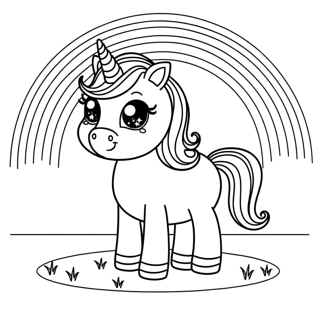 Coloriage Bébé Licorne à imprimer et colorier