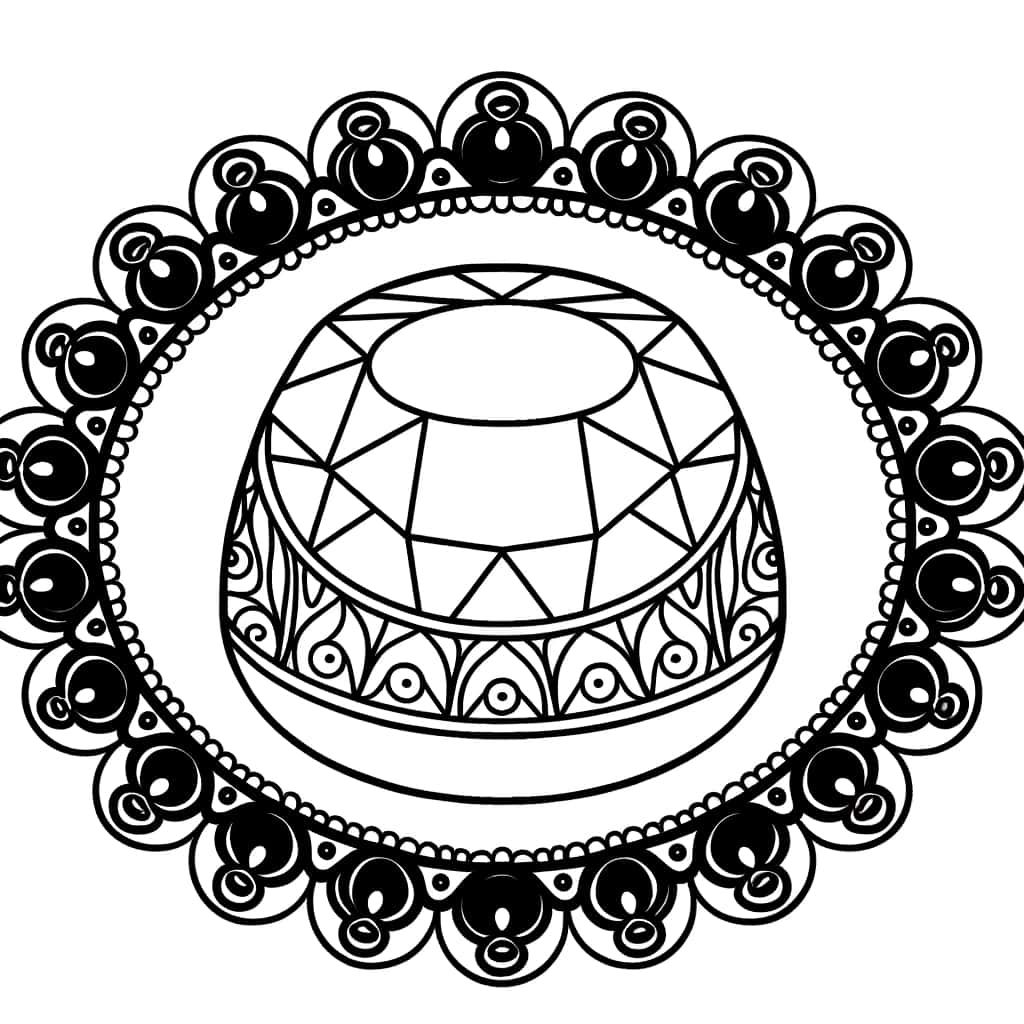 Coloriage Bague ornée à imprimer et colorier