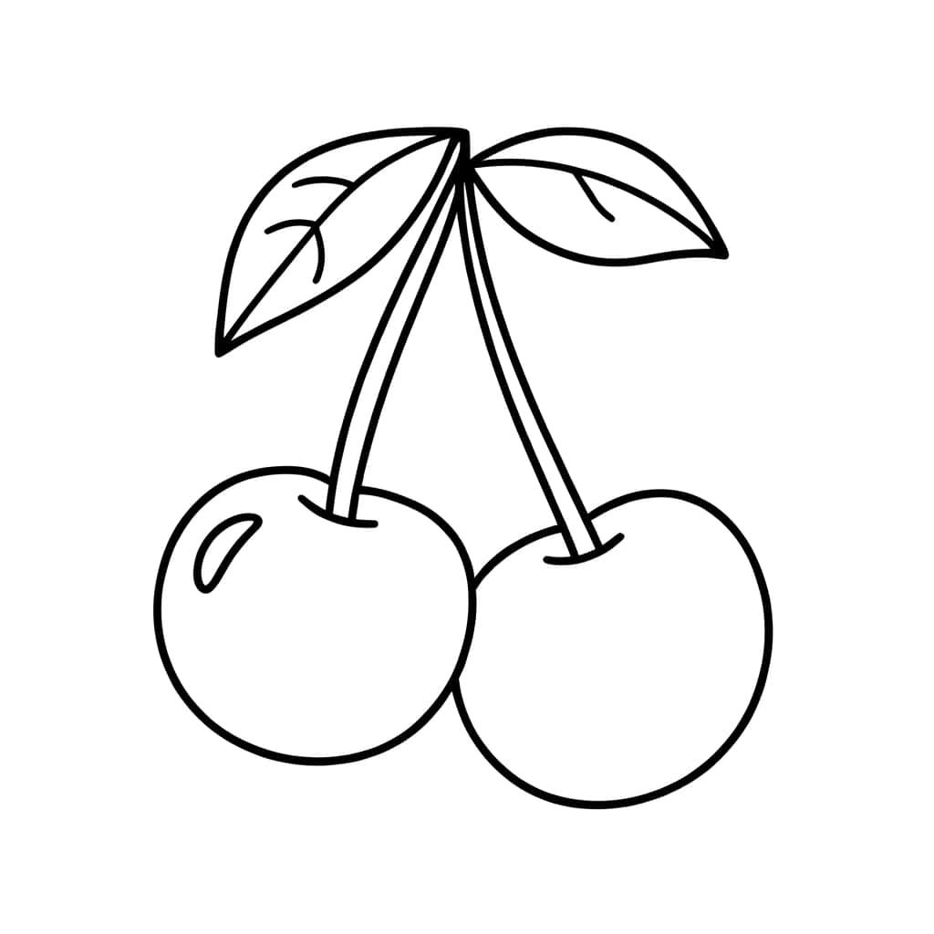 Coloriage Dessin Cerises à imprimer et colorier
