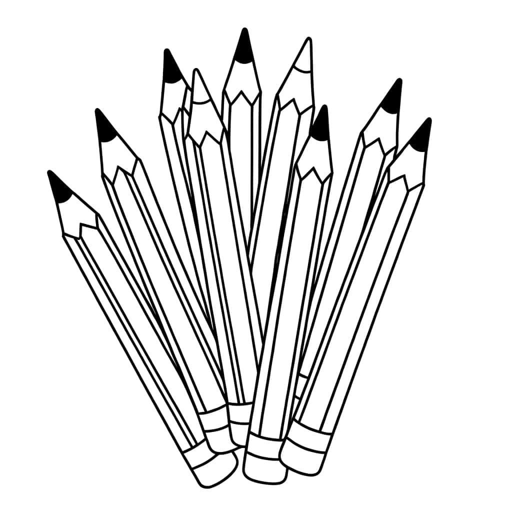 Coloriage Crayons à papier à imprimer et colorier
