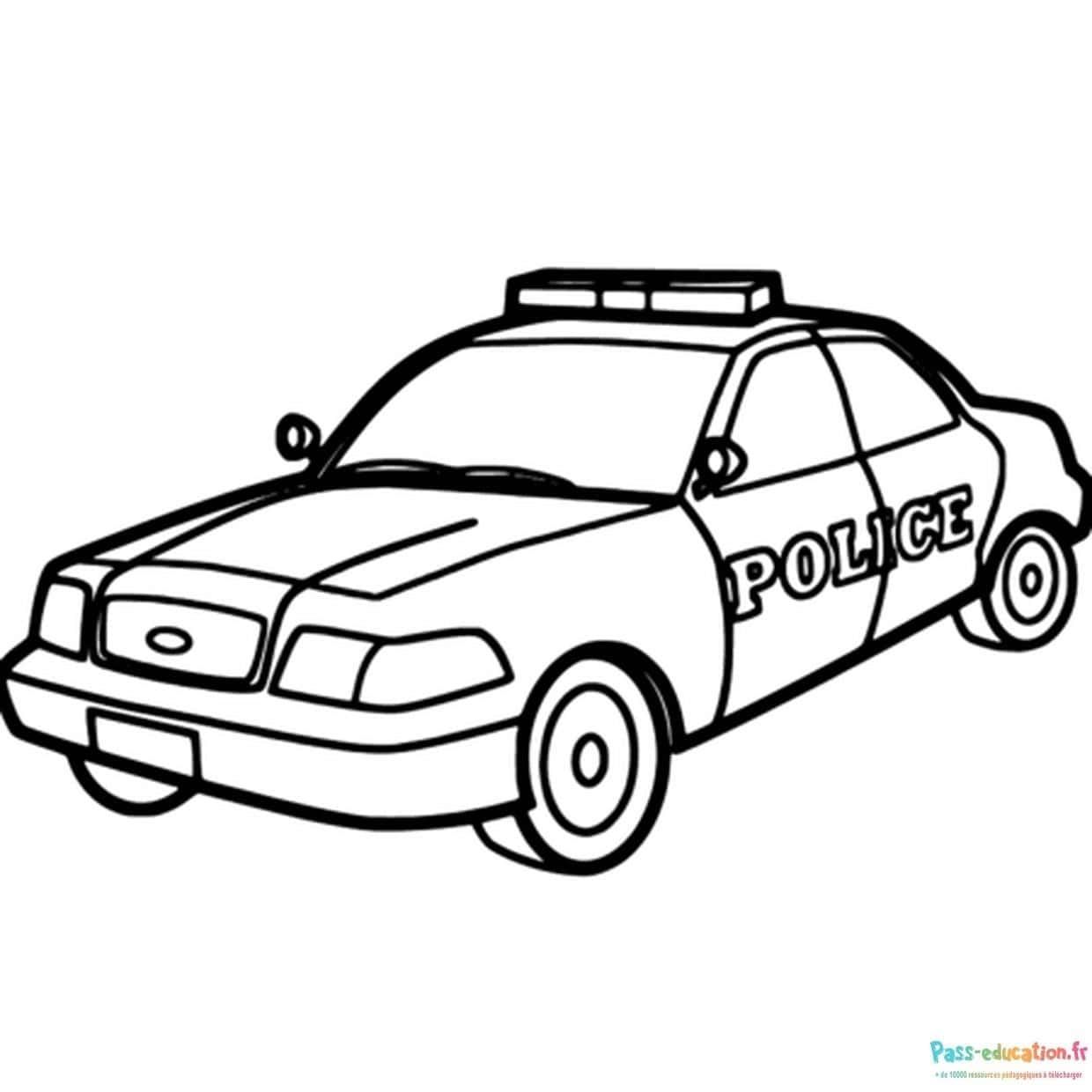 Coloriage Voiture de police à imprimer et colorier