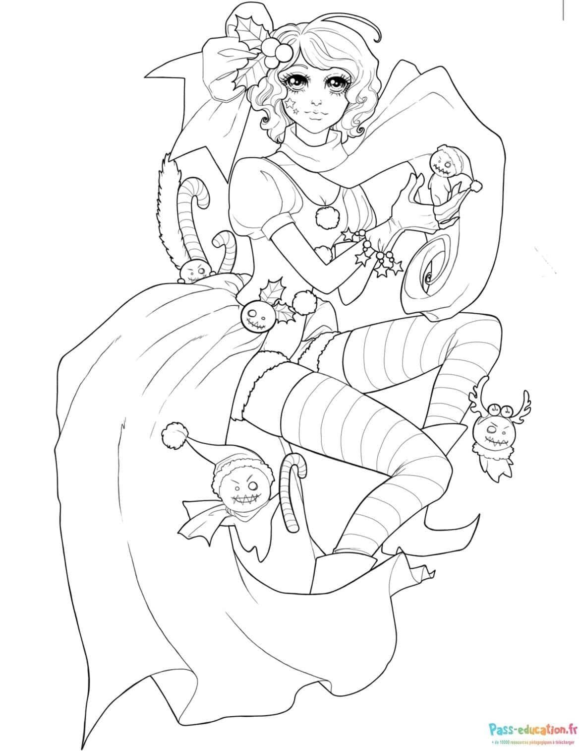 Coloriage Fée d'Halloween à imprimer et colorier