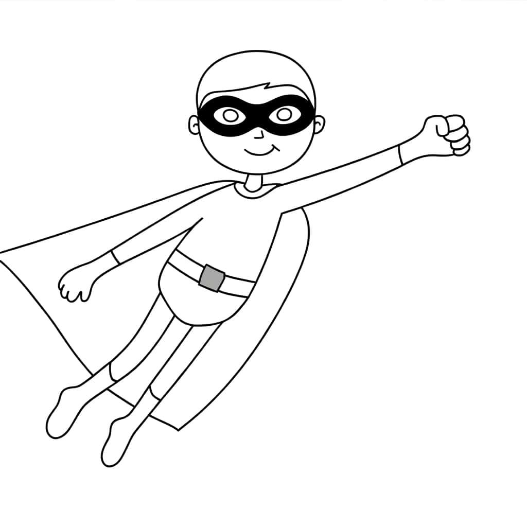 Coloriage Super-héros volant à imprimer et colorier